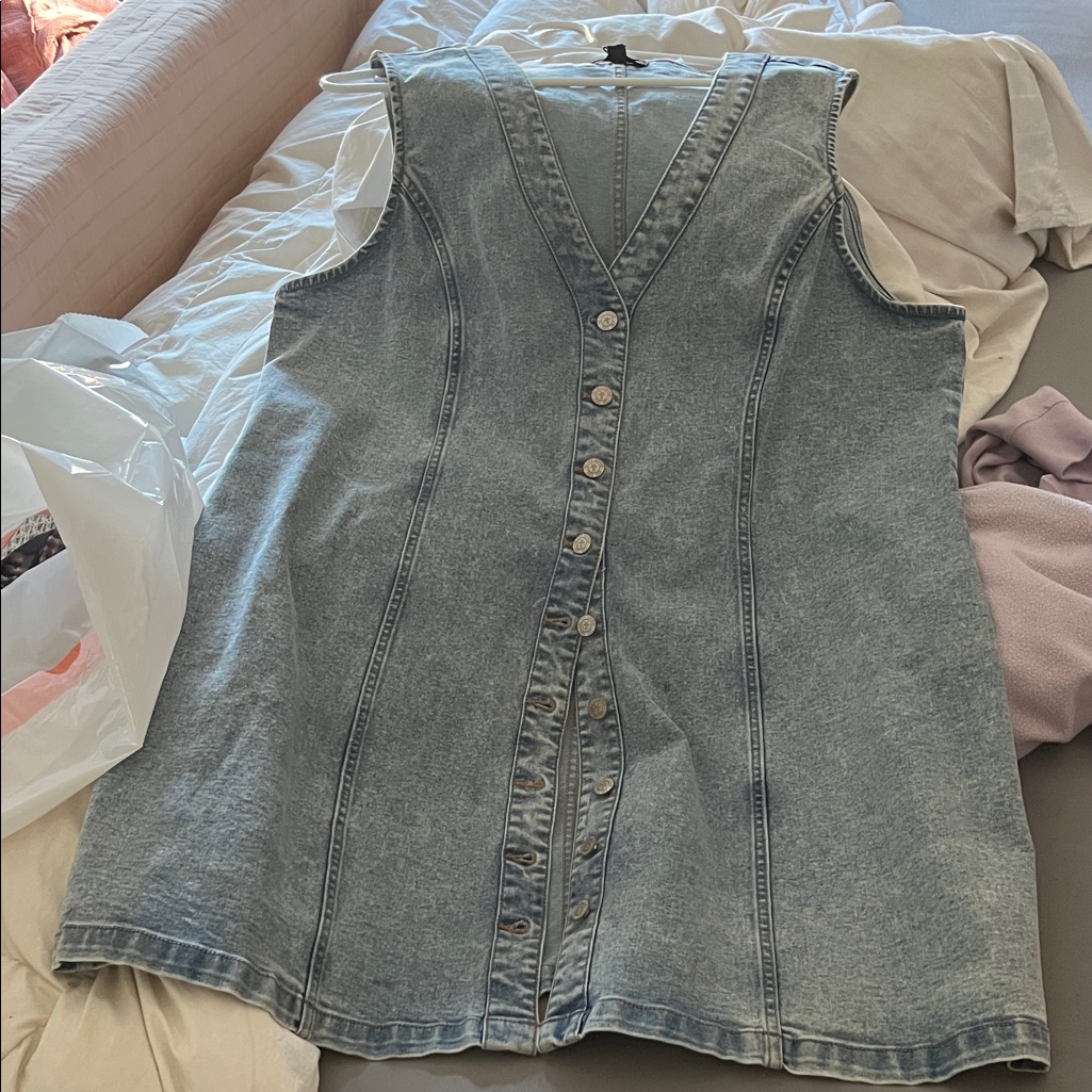 Frye Light Blue Denim Button-Front Dress